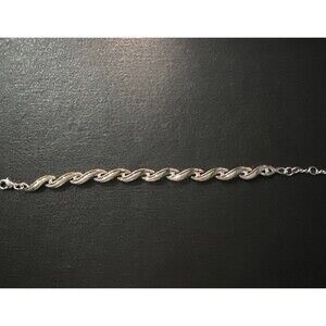 10 Diamonds Set In Silver & Gold Plated BGE Wave Tennis Bracelet